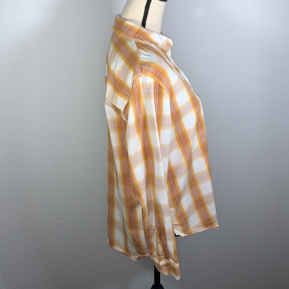 Universal Thread Button Down Yellow White Plaid S… - image 4